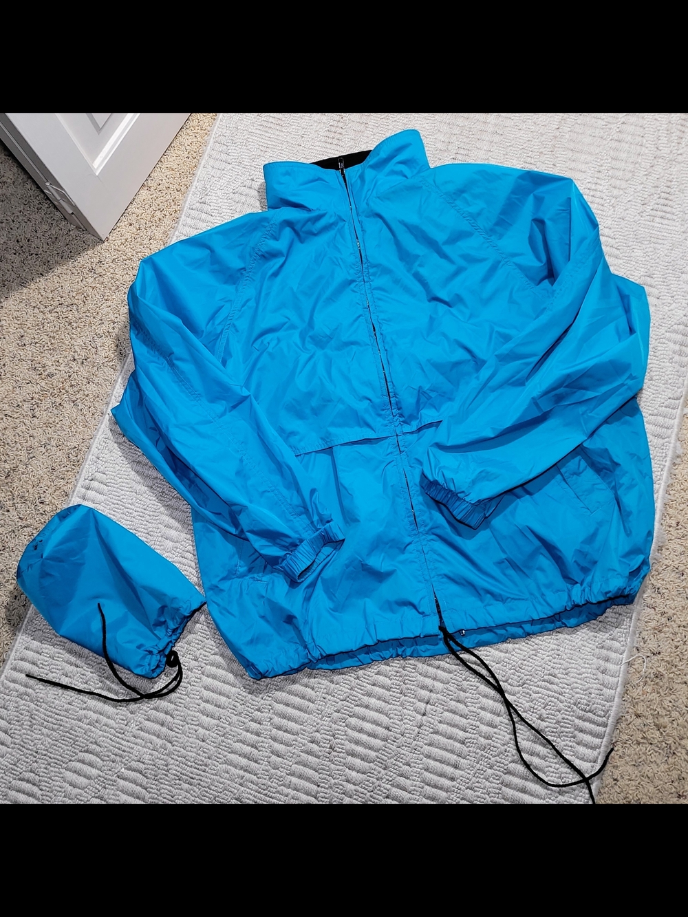 Vintage 90s Eddie Bauer Vented Rain Jacket Windbreaker Blue with Matching Stuff